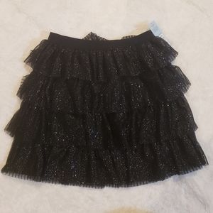 Girls Black Sparkle Skirt